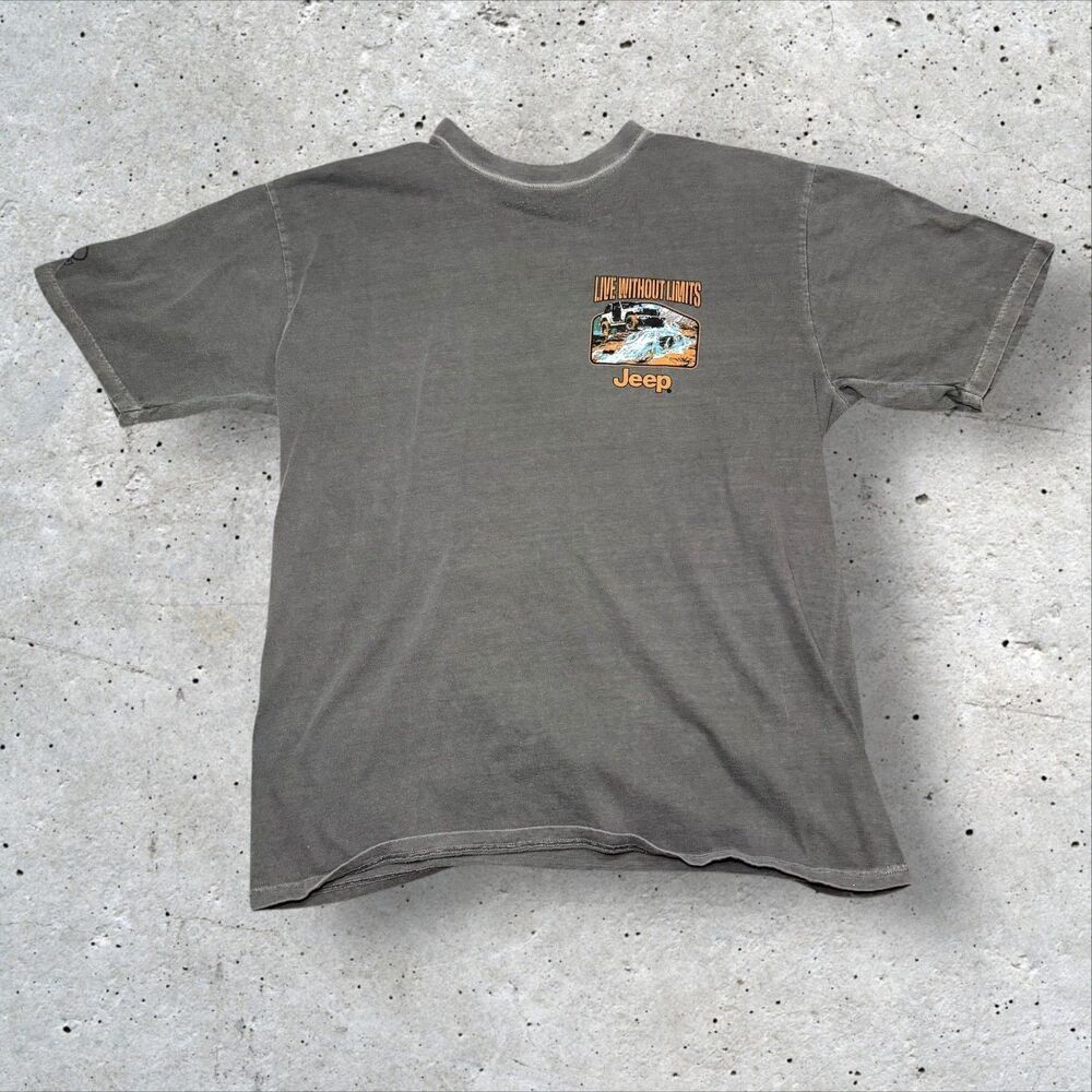 Crazy Shirts Jeep Live Without Limits Gray Graphic T‑Shirt Men’s Large Large